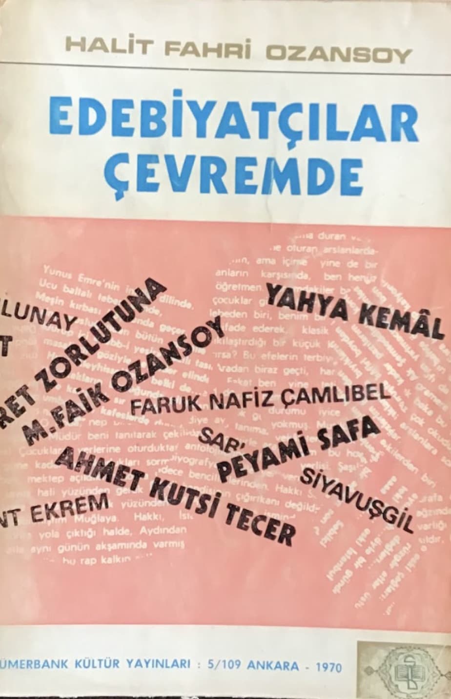 Edebiyatçılar Çevremde (1970) kapak görseli