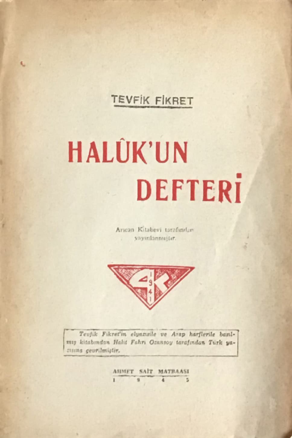 Halûk’un Defteri (1945) kapak görseli