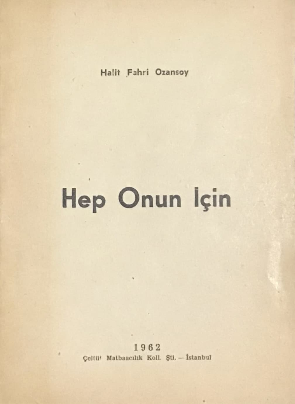 Hep Onun İçin (1962) kapak görseli