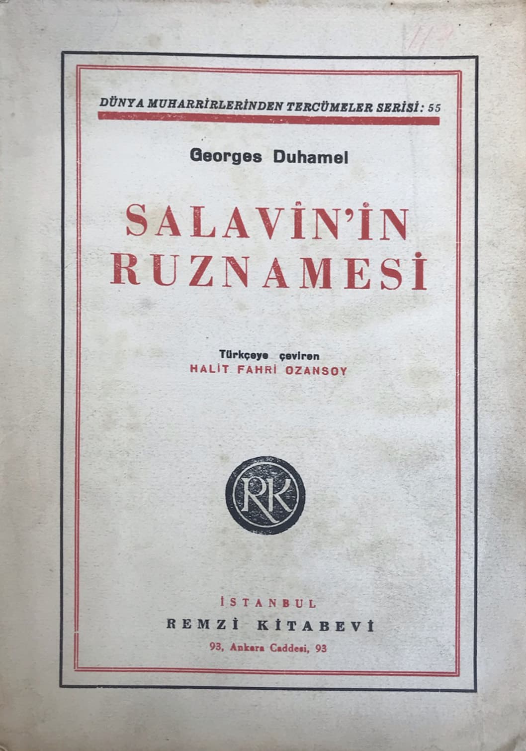 Salavin’in Ruznamesi (1993) kapak görseli